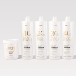 Kit Wanna Be Blond com 4 Águas Oxigenadas, 10, 20, 30 e 40 Ox 900ML e Pó Descolorante 500G