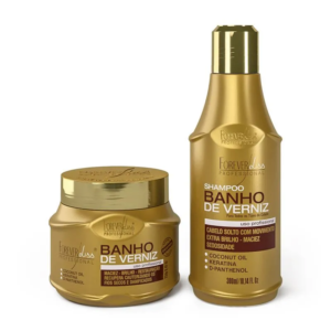 Kit Especial Banho de Verniz Forever Liss com Shampoo 300ml Máscara 250g