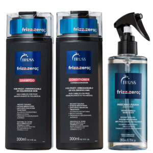 Kit Frizz Zero com Shampoo 300ml, Condicionador 300ml e Máscara Líquida 260ml