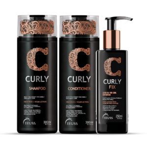 Kit Shampoo 300ml, Condicionador 300ml e Finalizador Curly Fix 250ml