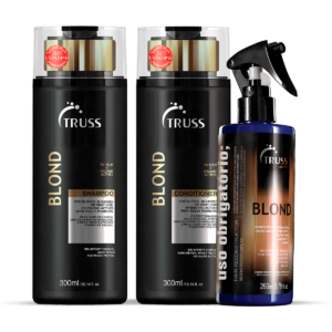 Kit Shampoo 300ml, Condicionador 300ml e Máscara Líquida 260ml Uso Obrigatório; Blond