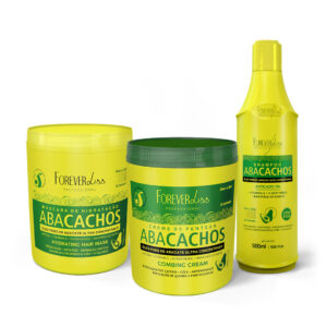 Kit Tratamento Capilar Abacachos com Máscara 950g, Creme de Pentear 950g e Shampoo 500ml Forever Liss