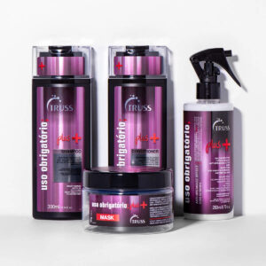 Kit Uso Obrigatório; Plus+ com Máscara Líquida 260ml, Condicionador 300ml, Shampoo 300ml e Máscara 180g