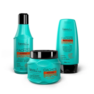 Kit Cachos com Shampoo 300ml, Máscara 250g e Creme de Pentear 200g Forever Liss