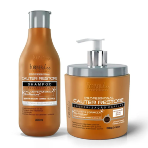 Kit Shampoo 300ml e Máscara Capilar 500g Cauterização Cauter Restore