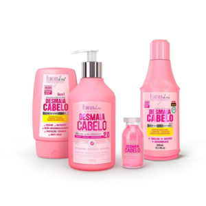 Kit Hidratação Premium Desmaia Cabelo com Leave-In 140g, Máscara Hidratante 300g, Ampola Hidratante 15ml e Shampoo 300ml Forever Liss