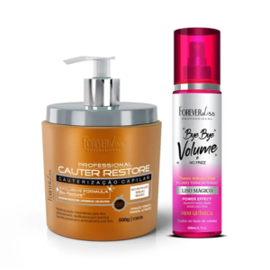 Kit Liso Mágico 200ml + Máscara Cauterização Capilar 500g