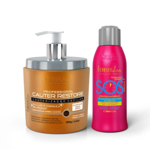 Kit Máscara Cauter Restore 500g + SOS Antiemborrachamento 300ml