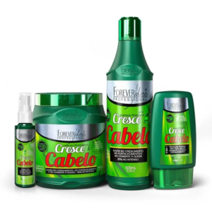 Kit Cresce Cabelo com Tônico 60ml, Máscara 1kg, Shampoo 500ml e Leave-In 140g Forever Liss