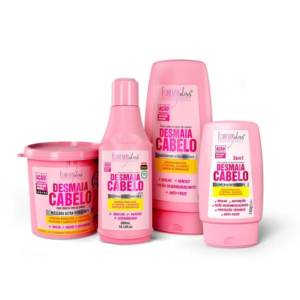 Kit Desmaia Cabelo com Máscara 350g, Shampoo 300ml, Condicionador 300g e Leave-In 140g Forever Liss