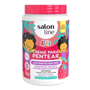 Kit Hidratação e Antinós Kids com Shampoo e Condicionador SOS Cachos + Creme para Pentear 1kg Salon Line