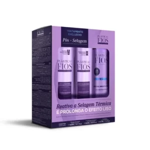 Kit Plástica Dos Fios Tratamento Pós Selagem Shampoo E Condicionador 300Ml + Leave-In Liso Mágico 215Ml