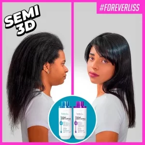 Kit Escova Semi Definitiva Zero 2x300ml Forever Liss