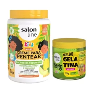 Kit Com 5 Cremes e 5 Gelatinas Kids Melão, Maracujá, Uva, Melancia e Morango Salon Line