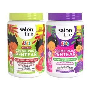 Kit 2 Cremes para Pentear Melancia e Uva Kids 1kg Salon Line