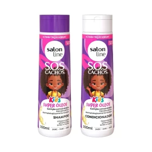 Kit Shampoo e Condicionador SOS Cachos Kids Super Óleos Salon Line