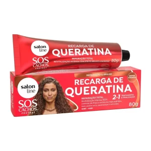 SOS Cachos Recarga de Queratina - Reparação Total 80g Salon Line