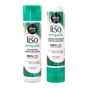 Kit Shampoo e Condicionador 300ml Meu Liso Antiqueda