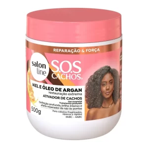 Ativador de Cachos SOS Cachos Mel e Óleo de Argan 500g Salon Line