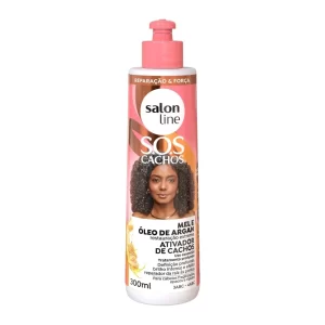 Ativador de Cachos SOS Cachos Mel e Óleo de Argan 300ml Salon Line