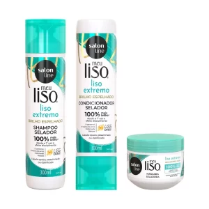 Kit Meu Liso Extremo com Shampoo, Condicionador e Máscara Salon Line