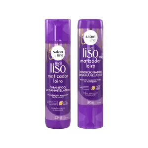 Kit Shampoo e Condicionador Matizador Meu Liso 300ml Salon Line