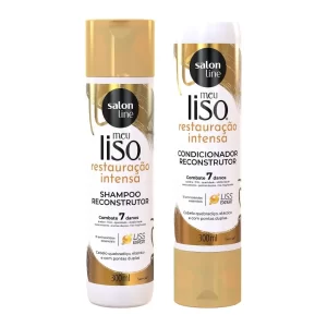 Kit Shampoo e Condicionador Restauração Intensa 300ml Meu Liso Salon Line