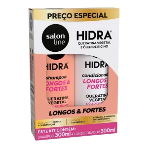 Kit Shampoo e Condicionador Hidra Longos e Fortes 300ml Salon Line