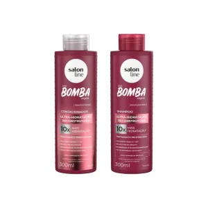 Kit Shampoo e Condicionador SOS Bomba Ultra-Hidratação Reconstrutora 300ml Salon line