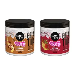 Kit Gelatina Linhaça + Gelatina Óleo de Rícino #todecacho Salon Line