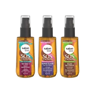 Kit com 3 Óleos de Tratamento Coco, Super Óleos e Multibenefícios 42ml cada salon Line