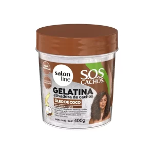 Gelatina Ativadora de Cachos Hidratação SOS Cachos Óleo de Coco 400g Salon Line