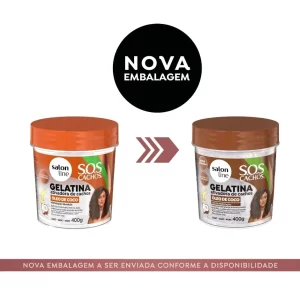 Gelatina Ativadora de Cachos Hidratação SOS Cachos Óleo de Coco 400g Salon Line