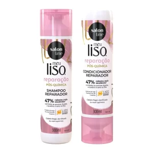 Kit Shampoo e Condicionador 300ml Meu Liso Reparação Salon Line