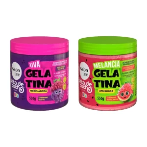 Kit duplinha de Gelatinas Melancia e Uva 550g #todecacho Kids