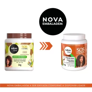 Kit SOS Cachos Coco Familia com Creme 1kg e Ativador Litrão Salon Line