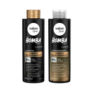 Kit Shampoo e Condicionador SOS Bomba Força e Engrossamento 300ml Salon Line