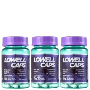 Kit Lowell Caps - Suplemento Alimentar 3x15g