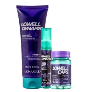 Kit Lowell Dynamic  Shampoo, tônico e Caps