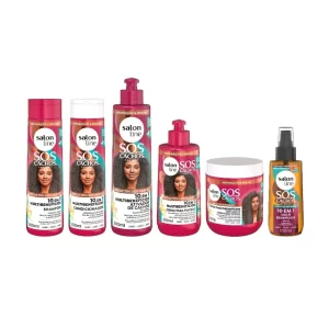 Kit Tratamento Completo SOS Cachos 10 em 1 Multibenefícios Salon Line