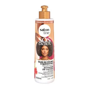 Ativador de Cachos SOS Cachos Rícino e Queratina Salon Line 300ml